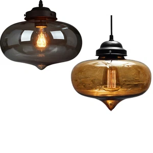 Lampada a sospensione da soffitto industriale globo in vetro luce lampadario moderno - Foto 1 di 27