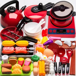 51/61Pcs Kids Play Childrens Toy Kitchen Cooking Utensils Pots Pans Accessories - Picture 1 of 15