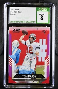 2021 Score #12 TOM BRADY Purple CSG 8 NFL Patriots Football - Picture 1 of 2