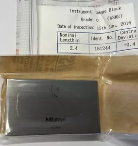 Mitutoyo 611241-531 Rectangular Steel Individual Gage Block, 2.40", Grade ASME 0 - Picture 1 of 2