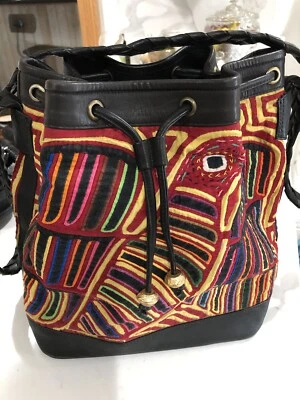 Boots N’ Bags Multi-Colored Bucket Leather/Fabric Tote - Image 1 of 4