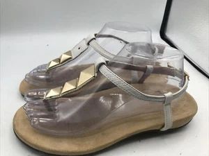 Vionics Nala Womens Comfort Ortho Sandals White Gold Size 8 missing see PIC - Picture 1 of 11