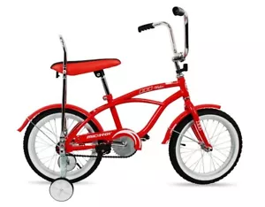 16" Kids Lowrider Coaster Brake Banana Seat Fenders Training Wheel RED Bicycle - Picture 1 of 6
