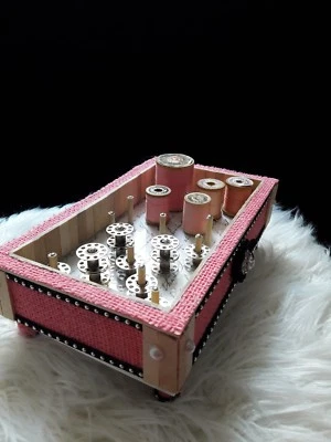 Wood Thread bobbin holder sewing room organizer  - Image 1 of 4
