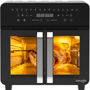 23L Heißluftfritteuse mit 15 Programme, Dual Zone Airfryer Oven mit Sichtfenster - Bild 1 von 12