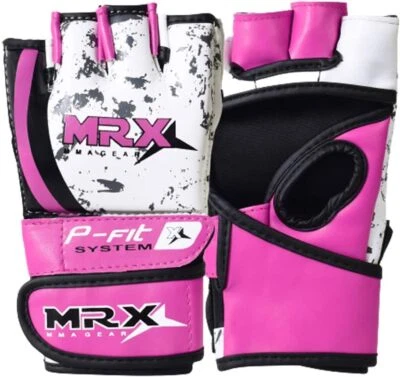 MMA Boxing Gloves for Women | Kickboxing Gloves with Open Palms Grappling Gloves - Image 1 of 4