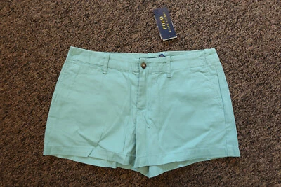 Nuevo Polo Ralph Lauren Mujer 3.5" Chino Pantalones Cortos - Talla 2 - Verde Tiki Foto 1 de 4