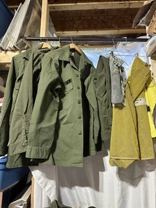 Vtg 70s WEST POINT LOT Sateen OG-507 US Army Military Pants, Shirt NAMED - Picture 1 of 11
