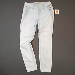Jeans donna junior taglia 25 GUESS skinny basso elasticizzato blu ritagliato dettaglio laterale - Foto 1 di 8