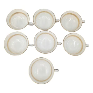 Vtg Lenox Imperial P-338 Tea Cup LOT OF 7 Cream Gold Laurel Trim Footed 6 OZ USA - Picture 1 of 20