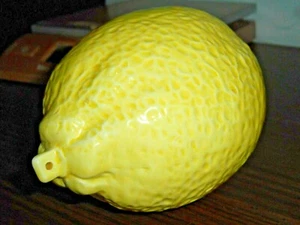 Lemon Large Oversized Realistic Fake Ceramic Decorative Ornament 5 1/4” X 3 1/4” - Picture 1 of 10