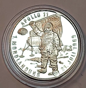 Apollo 11 1. Mondlandung 1969 PP Silber 900 Astronauten Mondfähre Ø33,5mm 15g - Bild 1 von 2