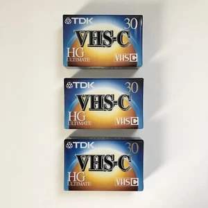 Lot of 3 New TDK 30 VHS-C HG Ultimate Camcorder Cassette Tapes - Picture 1 of 4