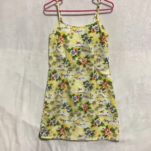 Pura Vida Dress Sundress Sz L Floral Nylon Hawaiian Strappy Island Boho USA Made - Picture 1 of 10