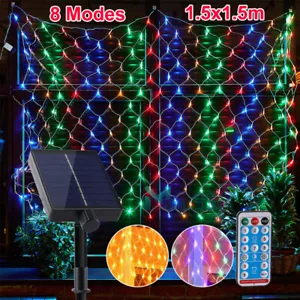 Cadena De Luces Solares LEDS Tira 1.5x1.5m Luz Solar String Light Jardin Navidad - Picture 1 of 57