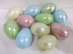 Easter Pastel Silver Foil Eggs Bowl filler Basket Decorations Decor set of 12 - Picture 1 of 1