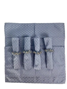 Foreston Trends Skipper blau Servietten 6er Set mit 4 eleganten Serviettenringen Vintage - Bild 1 von 8