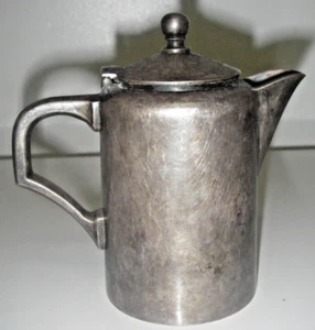 Antigua tapa con bisagras de café/tetera alemana chapada en plata Gebr Lipcke Berlin 4 3/4" - Imagen 1 de 7
