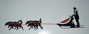 40 cm RIG HUSKIES SIBES SCHLITTEN HUND TEAM SIBERIAN HUSKY MALAMUTE AUFKLEBER ABZIEHBILDER - Bild 1 von 1