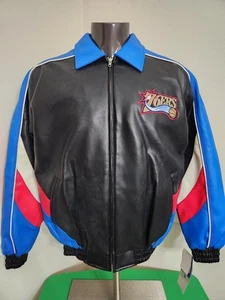 Philadelphia 76ers Faux Leather G-III, Carl Banks Jacket, New With Tags - Picture 1 of 4