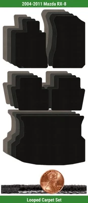 Juego de alfombrillas clásicas personalizadas para Mazda RX-8 2004-2011 (5 piezas) #W67 Foto 1 de 4