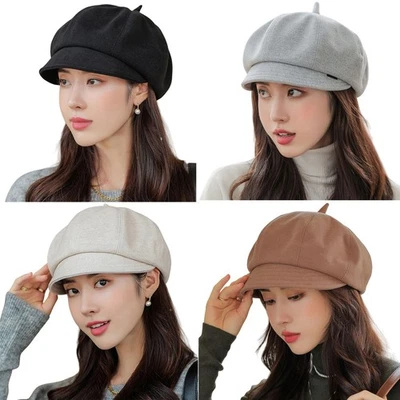 Moda Damas Mujeres Niñas Panadero Niño Gorra Pico Newsboy Sombrero Boina Gorra Informal Foto 1 de 4