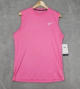Nike Dri-FIT Sleeveless Hydroguard Shirt Pink Fuchsia Mens’s Small UPF 40+ Swim  - Picture 1 of 9