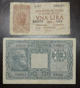 Italien 1 10 Lire 1944 2 Stück - Bild 1 von 3