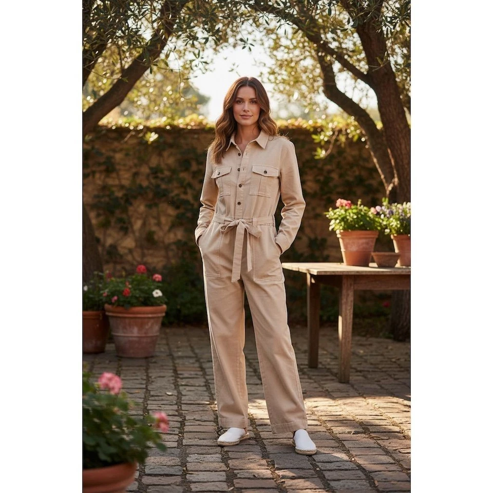 Mono vaquero caqui para mujer Lauren Ralph Lauren talla 6 informal safari minimalista Foto 1 de 4