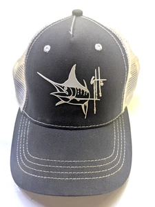 Guy Harvey Blue White Marlin Saltwater Fishing Baseball Hat Cap Adjustable - Picture 1 of 6