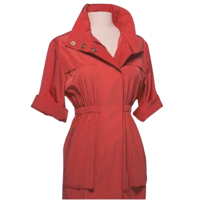 Ali Ro Utility Lightweight Statement Jacket Red Belted Coat Sz 10 City Girl - Image 1 of 4