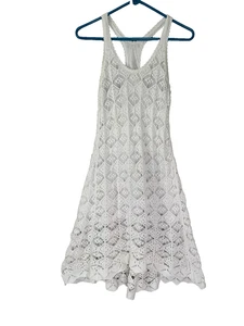 Vestido sin mangas Moda Int para mujer pequeño tejido a ganchillo alto-bajo boho retro vaquera costera - Imagen 1 de 12