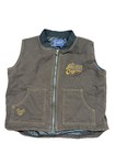 VTG Cowboy Hardware Quilted Brown Canvas Vest Western Bronc Rodeo Kid