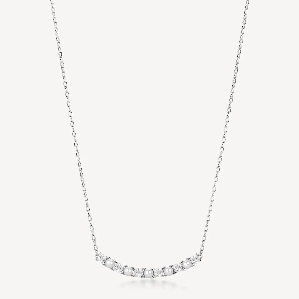 BROSWAY FANCY COLLANA DA DONNA CON PERLE E ZIRCONI IN ARGENTO 925 FIW171 - Immagine 1 di 4