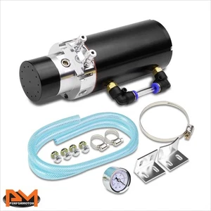 TANQUE/LATA DE CAPTURA DE ACEITE DE MOTOR DE ALUMINIO CON CALIBRE PSI 7""X2.5"" NEGRO - Imagen 1 de 7
