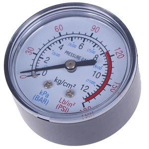 Bar Air Pressure Gauge 13mm 1/4 BSP Thread Double Scale For Air CompressorA F Wu - Picture 1 of 8