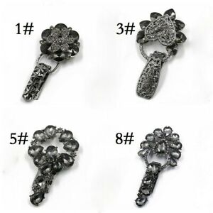 1PC Duck-mouth Shape Buckle Bling Rhinestone Crystal Flower Button Clasp Costume