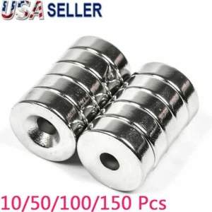 Lot 25mm x 5mm Hole 5mm Strong N35 Countersunk Ring Rare Earth Neodymium Magnet - Picture 1 of 9
