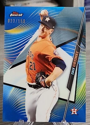 Zack Greinke 2020 Finest Blue Refractor /150 #90 Houston Astros  - Image 1 of 2
