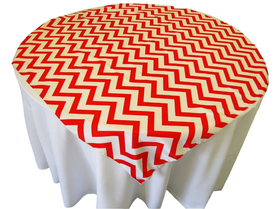 Chevron Tablecloth Square Overlay 54 Inch By Broward Linens (Variety Colors) - Image 1 of 3