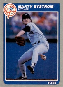 1985 Fleer Marty Bystrom . New York Yankees #122