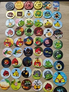 50x Angry Birds Pogs & 4x Power Caps Slammers - Picture 1 of 11