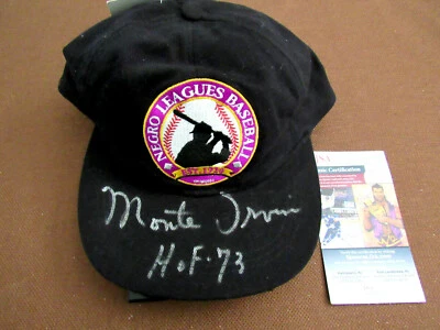 MONTE IRVIN HOF 73 WSC GIANTS SIGNED AUTO VTG NEGRO LEAGUES BASEBALL CAP HAT JSA - Image 1 of 3