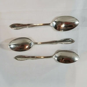 Lot of 3 Gorham Chanson Stegor Place Oval Soup Spoon Table Ware Stainless - Picture 1 of 8