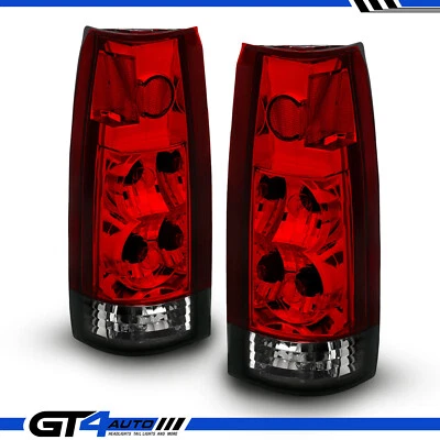 For 1988-1999 Chevy GMC C10 C/K 1500 2500 3500 Pickup Smoke Red Tail Light Set - Image 1 of 4