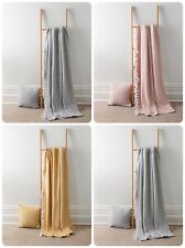 Regal Throws Matching Cushion Cover Soft Cosy Blanket Bedspreads Tassel Design