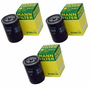 For VW Audi A4 Volvo 244 245 Set of 3 Engine Oil Filters Spin On OEM W 940/25