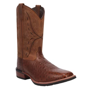 Bota 8007 Laredo Para Hombre Aprobada Vaquero Stride Chocolate Pluma Completa Estampado Avestruz - Imagen 1 de 13