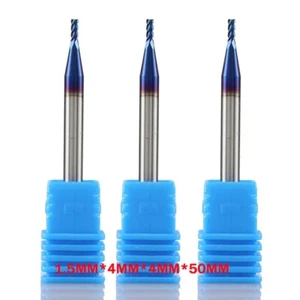 3 pezzi 1,5 mm fresa fine in metallo duro massiccio rivestita nACo HRC 65 fresa CNC trapano - Foto 1 di 8
