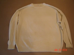 Bogner Mens Size M Cable Knit Cream Winter Wool Blend Sweater Ski Crew Neck - Picture 1 of 11